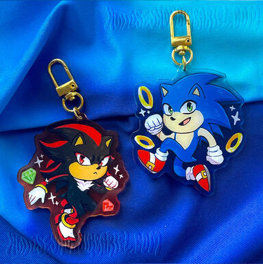 Sonic + Shadow Keychains